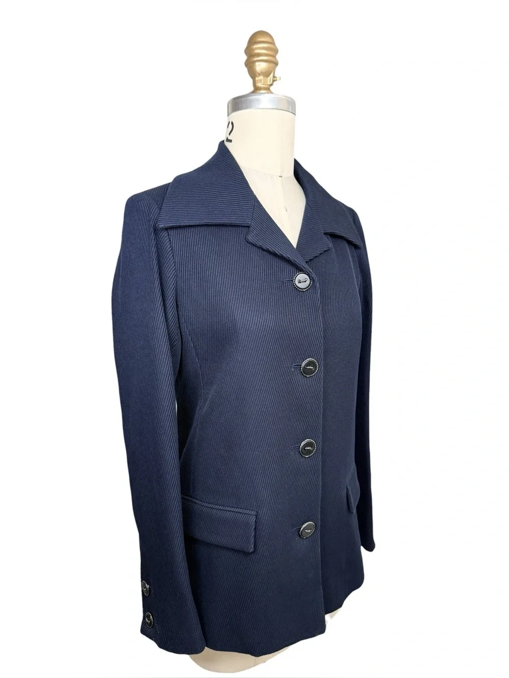 Chanel 2015 Navy Cotton Knit Jacket FR 34 NWT